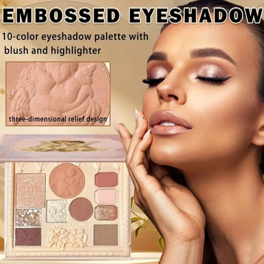🆕EMBOSSED ANGELIC 10 COLOR EYESHADOW, BLUSH & HIGHLIGHT PALETTE